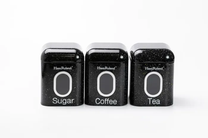 Хлебница черная с банками для хранения сыпучих продуктов 3 шт по 1 литру (HP33533B) - изображение 7