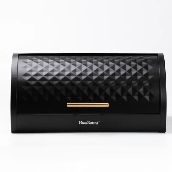 Хлебница с банками для хранения сыпучих продуктов 3шт. 14 см набор черный (HP33532B) - изображение 2