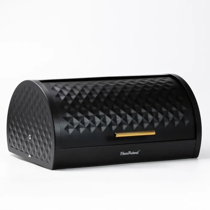 Хлебница с банками для хранения сыпучих продуктов 3шт. 14 см набор черный (HP33532B) - изображение 3