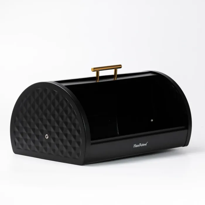 Хлебница с банками для хранения сыпучих продуктов 3шт. 14 см набор черный (HP33532B) - изображение 4