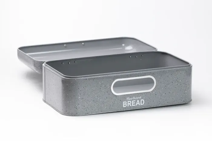 Хлібниця з банками для зберігання сипучих продуктів 3 шт по 1 літру набір сірий (HP33533G) - зображення 4