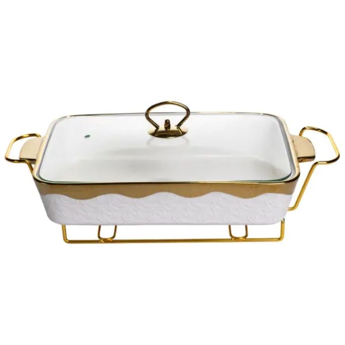 Мармітниця порцелянова 2 л на підставці з підігрівом 40х22.5х15.5 см HNG-112-15 (HNG-112-15) - изображение 1