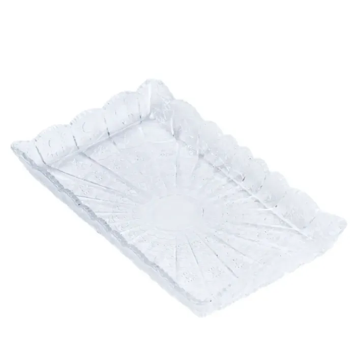 Тарілка прямокутна з товстого скла 28,5х16,5 см прозора (HP5120) - зображення 1