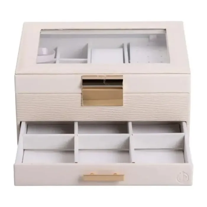 Скринька для прикрас з еко шкіри 2 яруси органайзер для ювелірних виробів (HP-5-36BE) - изображение 3