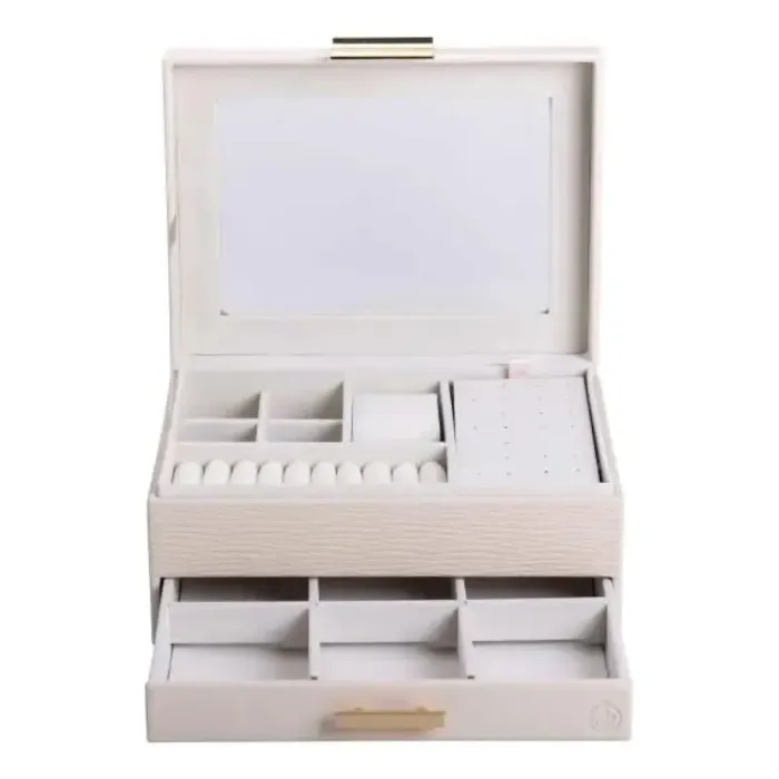 Скринька для прикрас з еко шкіри 2 яруси органайзер для ювелірних виробів (HP-5-36BE) - изображение 6