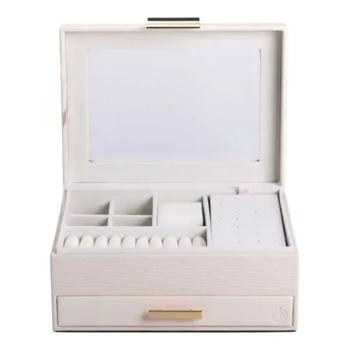 Скринька для прикрас з еко шкіри 2 яруси органайзер для ювелірних виробів (HP-5-36BE) - изображение 2