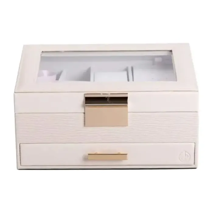 Скринька для прикрас з еко шкіри 2 яруси органайзер для ювелірних виробів (HP-5-36BE) - изображение 1