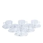 Набір чашок скляні для чаю та кави прозора з ручкою (HP572)