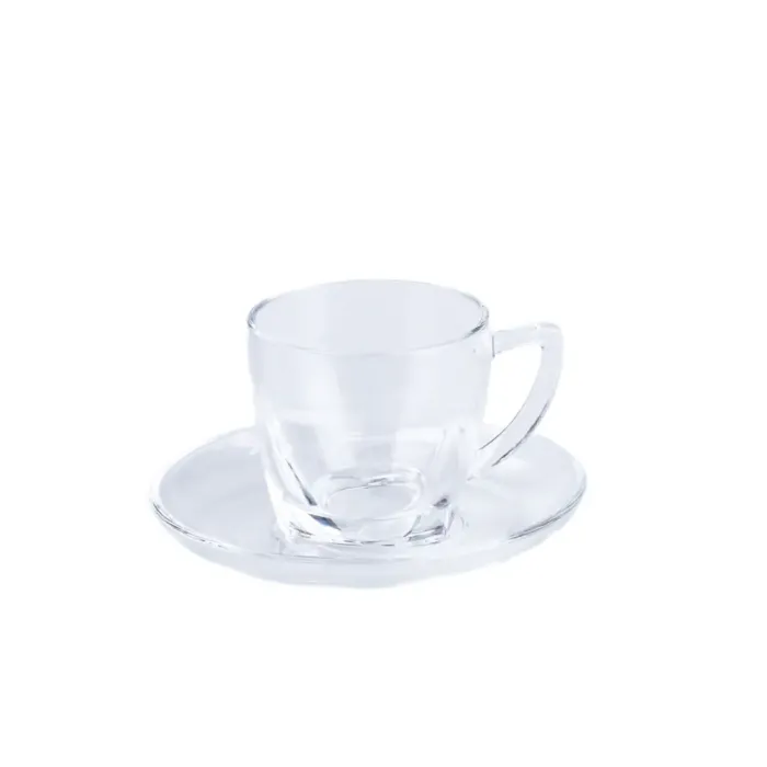 Чашка стеклянная для чая и кофе прозрачная с ручкой (HP572) - изображение 2