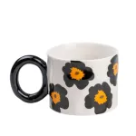 Чашка керамічна 400 мл для чаю та кави "Квітка" Жовта (HP7197Y)