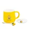Чашка с крышкой и ложкой 450 мл керамическая "Пчелка" Желтая (HP7199)