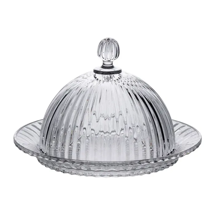Блюдо сервірувальне з кришкою Ø 20 см скляне прозоре для десертів, випічки, фруктів HP-YH-43 (HP-YH-43) - изображение 2