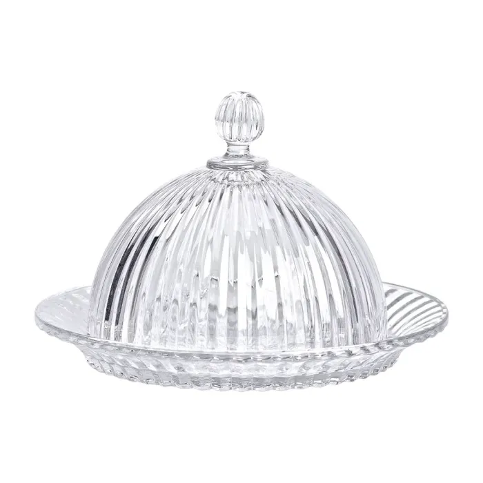Блюдо сервірувальне з кришкою Ø 20 см скляне прозоре для десертів, випічки, фруктів HP-YH-43 (HP-YH-43) - изображение 4