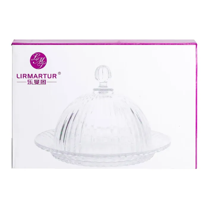 Блюдо сервірувальне з кришкою Ø 20 см скляне прозоре для десертів, випічки, фруктів HP-YH-43 (HP-YH-43) - изображение 7