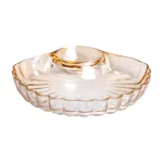 Скляне блюдо із соусником 21х19х3 см тарілка для суші коричнева HP-YH-1 (HP-YH-1)