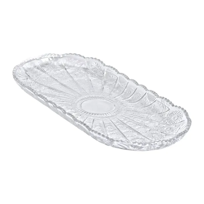 Сервірувальне блюдо для подачі закусок 33.5х15х2 см скляне овальне HP-YH-25 (HP-YH-25) - изображение 1