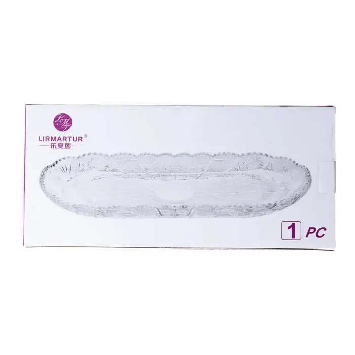 Сервірувальне блюдо для подачі закусок 33.5х15х2 см скляне овальне HP-YH-25 (HP-YH-25) - изображение 6