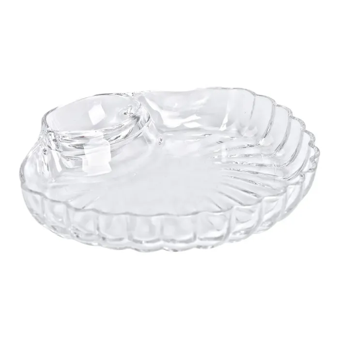 Блюдо сервірувальне для закусок із соусником 21х19х3 см скляне HP-YH-58 (HP-YH-58) - изображение 4