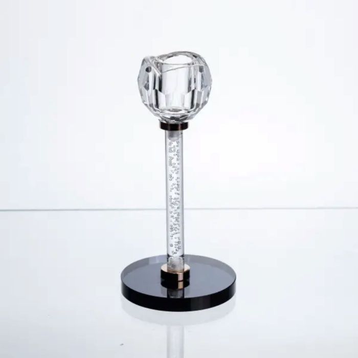 Скляний свічник Crystal Pillar 17 см на стіл декоративний HP-7-27 (HP-7-27) - зображення 1
