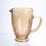 Глечик для напоїв 1.2 л фігурний прозорий ребристий з товстого скла бурштиновий HP-19-243 (HP-19-243)