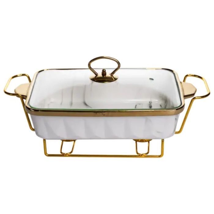 Мармітниця прямокутна на металевій підставці з підігрівом 35.5х19х15.5 см ML-77A-13 (ML-77A-13) - зображення 1