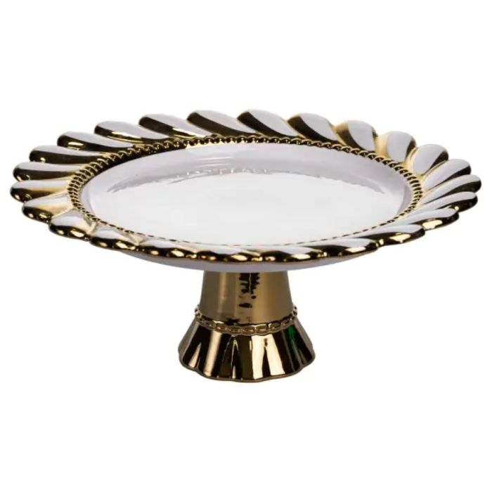 Тортівниця порцелянова на ніжці 30х30х12 см кругла ML2048 (ML2048) - зображення 1