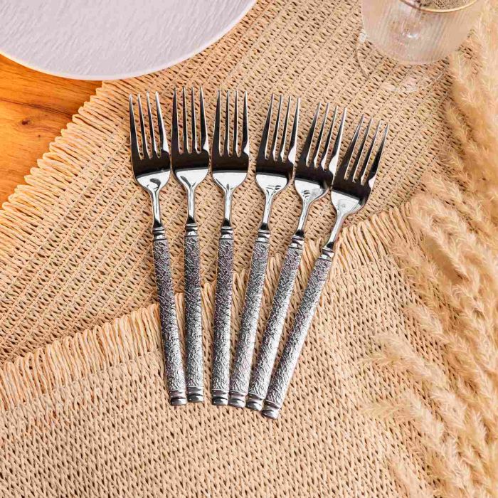 Набір столових виделок 6 штук із нержавіючої сталі 21 см вилки кухонні столові прилади сервірування HP-16978-11 (HP-16978-11) - зображення 5