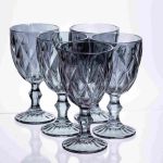 Набір келихів столових Fractal 6 штук по 300 мл HP-19-269 для напоїв коктейлів шампанського прозорий (HP-19-269)