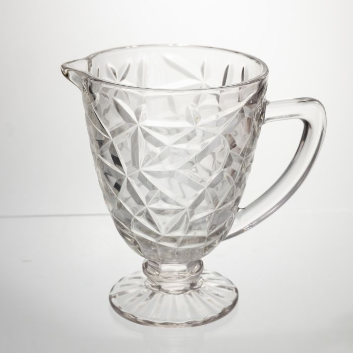 Глек скляний для компоту 1.2 л прозорий ребристий фігурний графин для лимонаду HP-19-163 (HP-19-163) - зображення 1