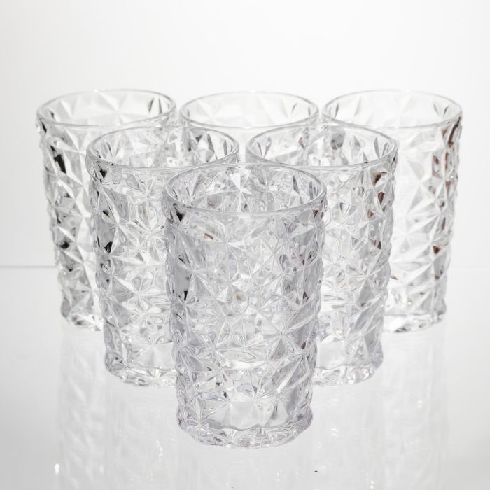 Набір скляних склянок 6 штук 350 мл для лимонадів соку води коктейлів склянки скляні для напоїв HP-19-167 (HP-19-167) - зображення 1