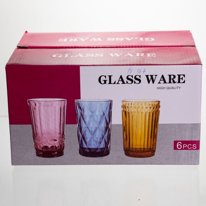 Набір скляних склянок 6 штук 350 мл для лимонадів соку води коктейлів склянки скляні для напоїв HP-19-167 (HP-19-167) - зображення 4