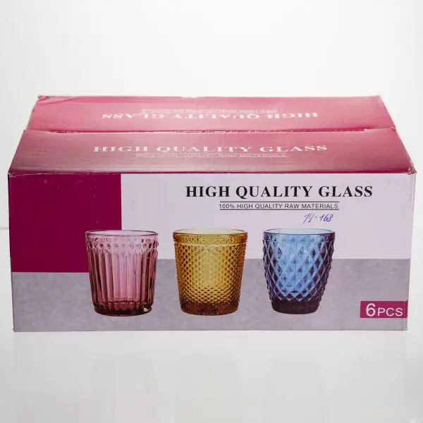 Набір скляних склянок 6 шт. 250 мл для лимонадів соку води коктейлів склянки скляні для напоїв HP-19-168 (HP-19-168) - зображення 4