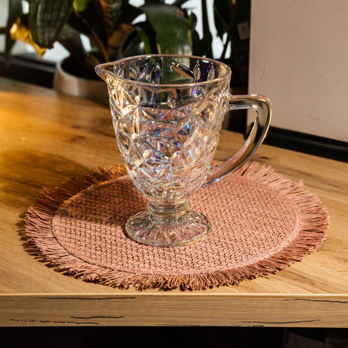 Глек скляний для компоту 1.2 л ребристий фігурний графин для лимонаду мохіто сангрії напоїв HP-19-171 (HP-19-171) - зображення 3