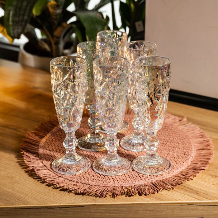 Набір келихів для шампанського 6 штук 160 мл подарункові келихи для шампанського на ніжці фужери для ігристих вин HP-19-172 (HP-19-172) - зображення 3