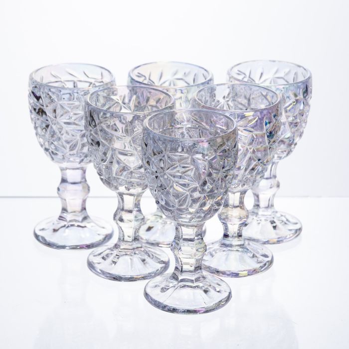 Набір чарок на ніжці 6 штук 50 мл для горілки наливки подарункові чарки скляні HP-19-178 (HP-19-178) - зображення 1