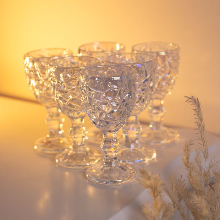 Набір чарок на ніжці 6 штук 50 мл для горілки наливки подарункові чарки скляні HP-19-178 (HP-19-178) - зображення 3