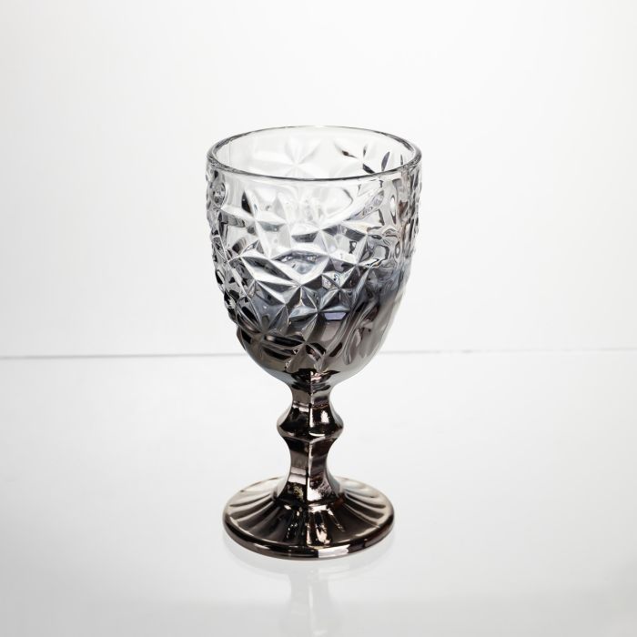 Набір келихів для вина 6 штук 240 мл винні келихи на ніжці скляні фужери для вина подарункові Сірий HP-19-182 (HP-19-182) - зображення 2