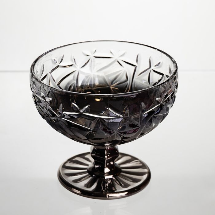 Набір креманок на ніжці 6 штук 340 мл скляні креманки для морозива жле та десертів Сірий HP-19-185 (HP-19-185) - зображення 2