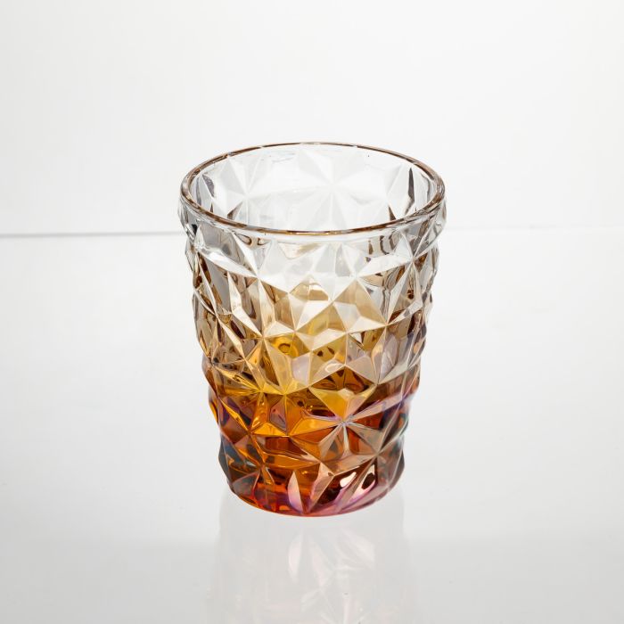 Набір скляних стаканів 6 штук 250 мл для напоїв Золотистий Yiwu HP-19-192 (HP-19-192) - зображення 2