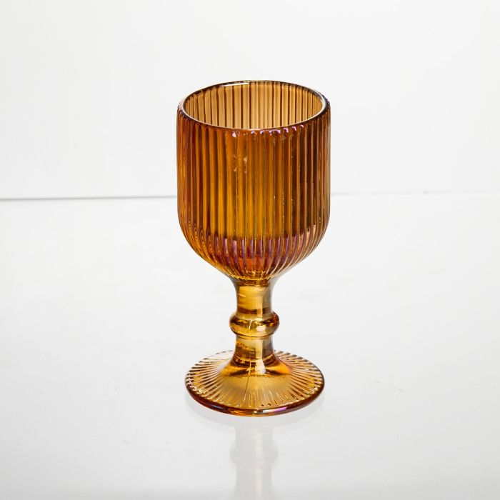 Набір чарок на ніжці 6 штук 50 мл для міцних напоїв скляні Бурштиновий Yiwu HP-19-206 (HP-19-206) - зображення 2