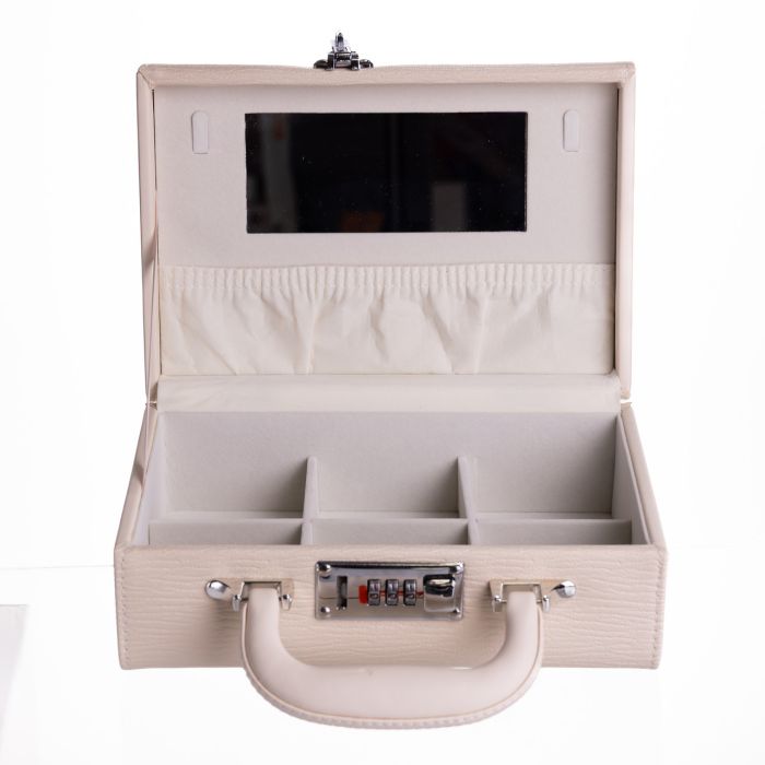 Скринька для прикрас з еко шкіри 2 яруси з кодовим замком Бежевий HP-5-24BE (HP-5-24BE) - зображення 6