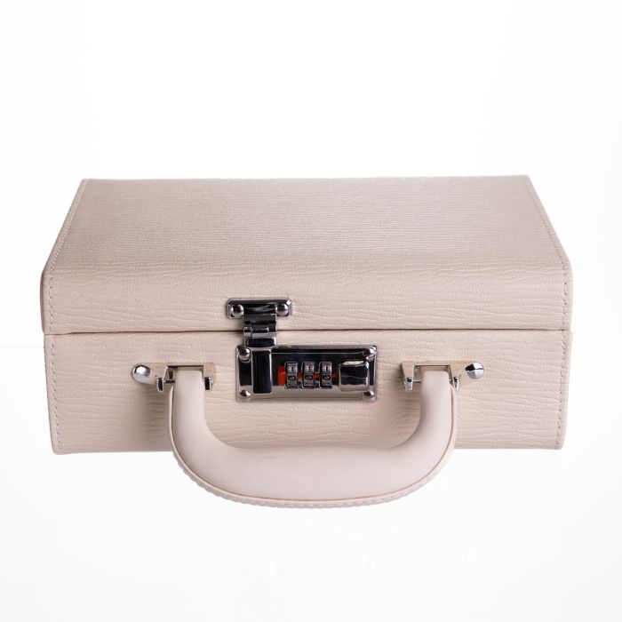 Скринька для прикрас з еко шкіри 2 яруси з кодовим замком Бежевий HP-5-24BE (HP-5-24BE) - зображення 9