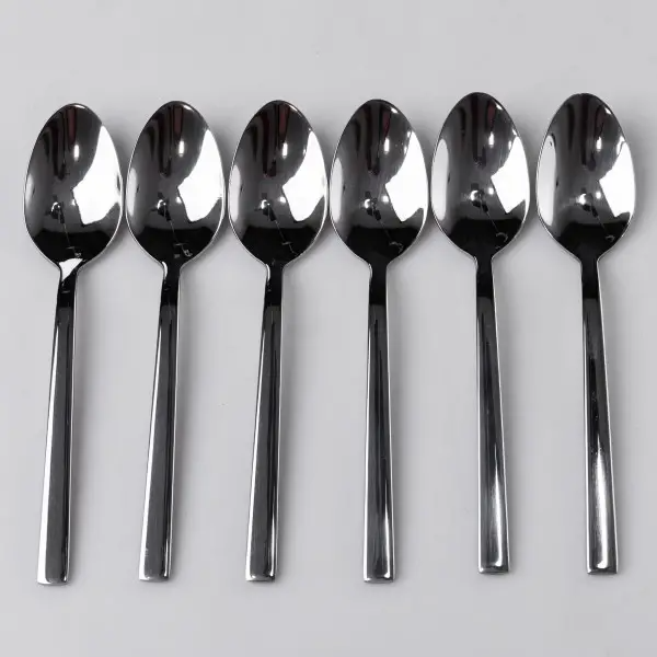 Набір чайних ложок 6 штук із нержавіючої сталі 14.5 см сріблясті ложки чайні посуд нержавійка десерт кава HP-16978-18 (HP-16978-18) - зображення 3