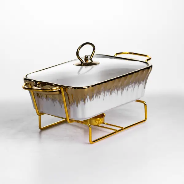 Мармітниця порцелянова 1 л прямокутна зі скляною кришкою 31х16х11 см ML525-11 (ML525-11) - зображення 3