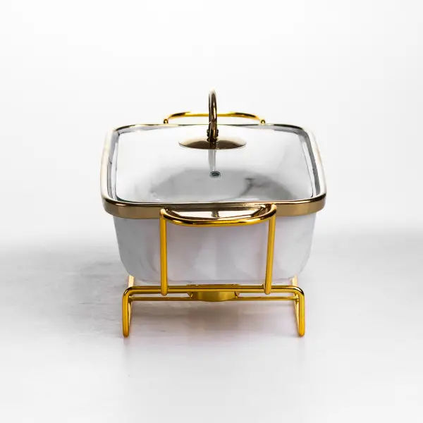 Мармітниця порцелянова 1 л на підставці з підігрівом 31х16х11 см ML-77A-11 (ML-77A-11) - зображення 3