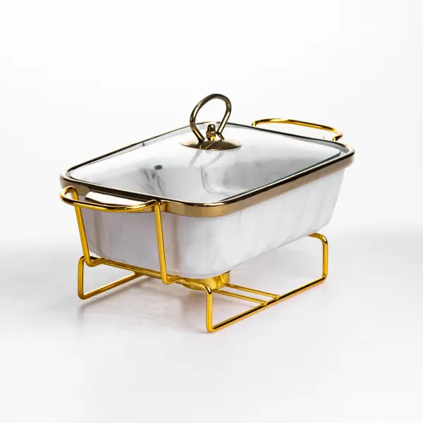 Мармітниця порцелянова 1 л на підставці з підігрівом 31х16х11 см ML-77A-11 (ML-77A-11) - зображення 4