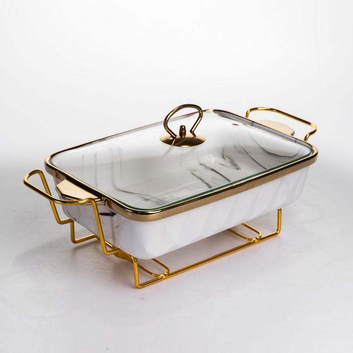 Мармітниця прямокутна на металевій підставці з підігрівом 35.5х19х15.5 см ML-77A-13 (ML-77A-13) - зображення 4