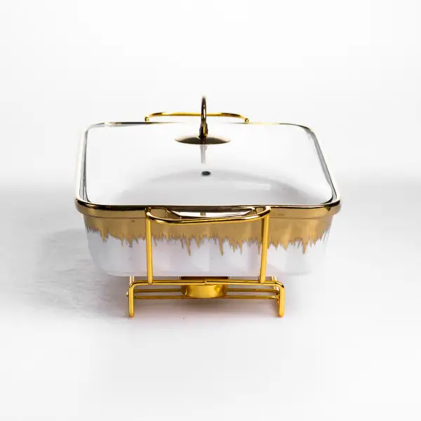 Мармітниця порцелянова 2 л на металевій підставці 40х22.5х15.5 см ML789-15 (ML789-15) - зображення 2