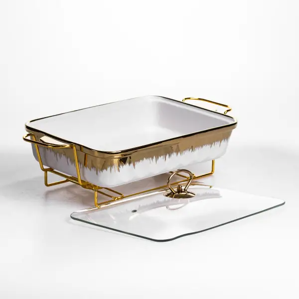 Мармітниця порцелянова 2 л на металевій підставці 40х22.5х15.5 см ML789-15 (ML789-15) - зображення 3