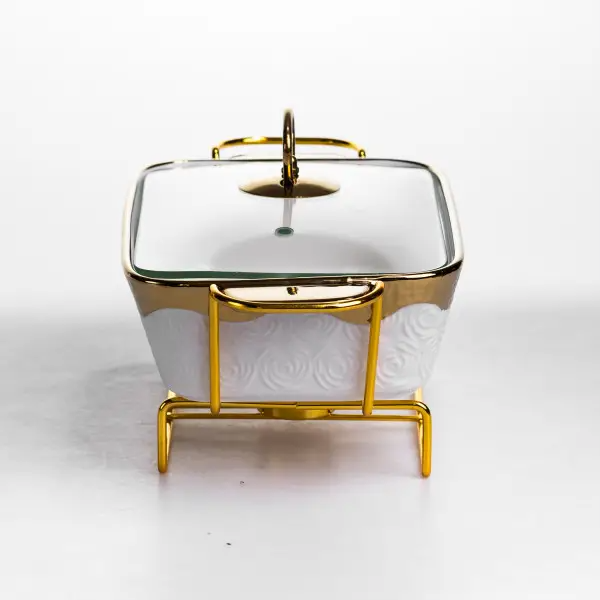 Мармітниця порцелянова 1 л на підставці з підігрівом 31х16х11 см HNG-112-11 (HNG-112-11) - зображення 4